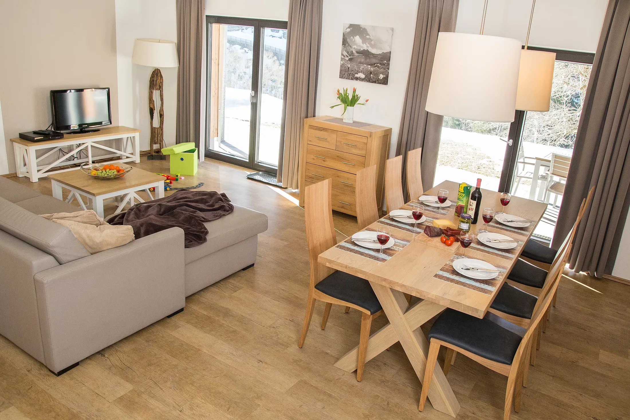 Wohnbereich von Apartment 101 im Gastauer in St. Gallenkirch