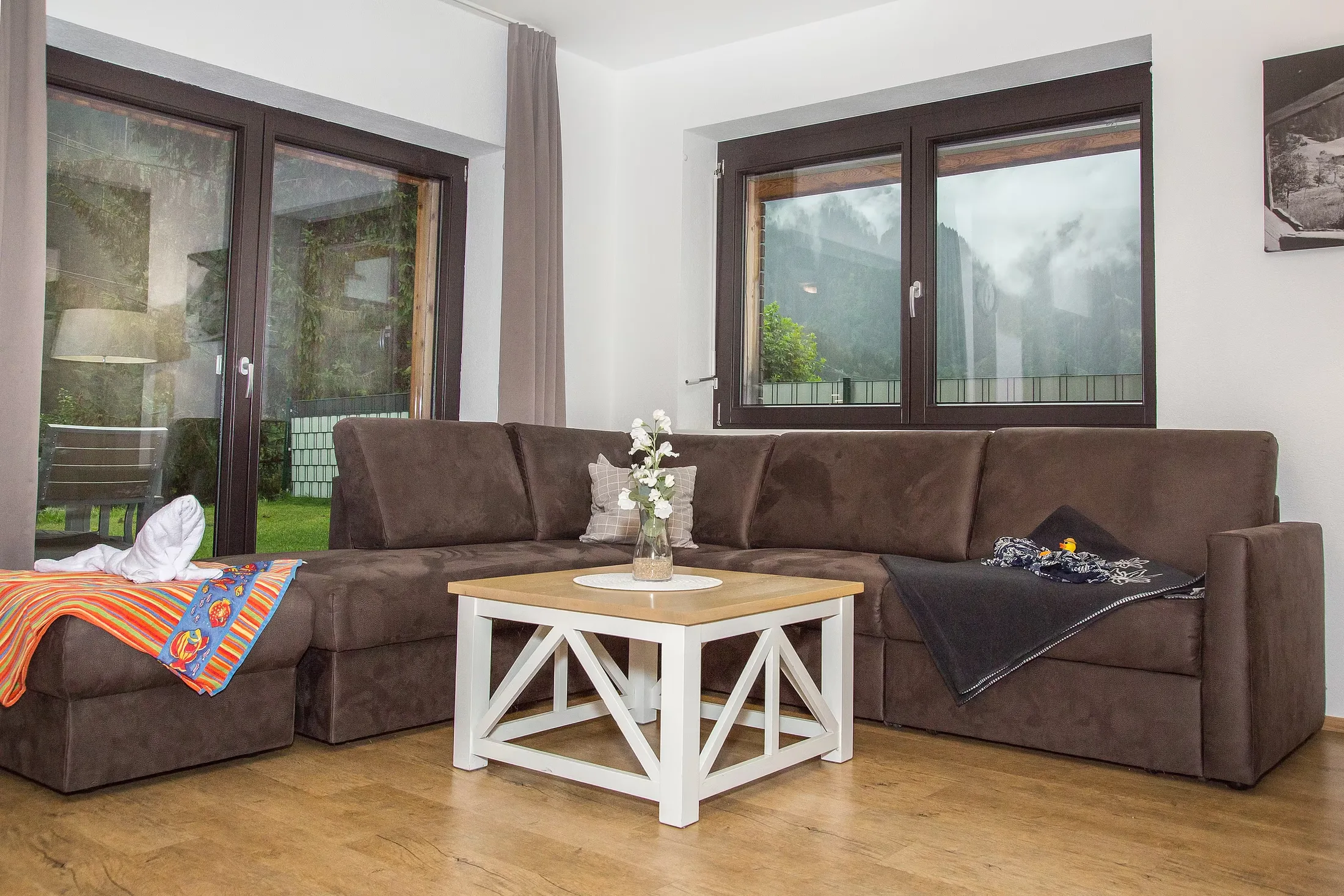 Wohnbereich von Apartment 102 im Gastauer in St. Gallenkirch