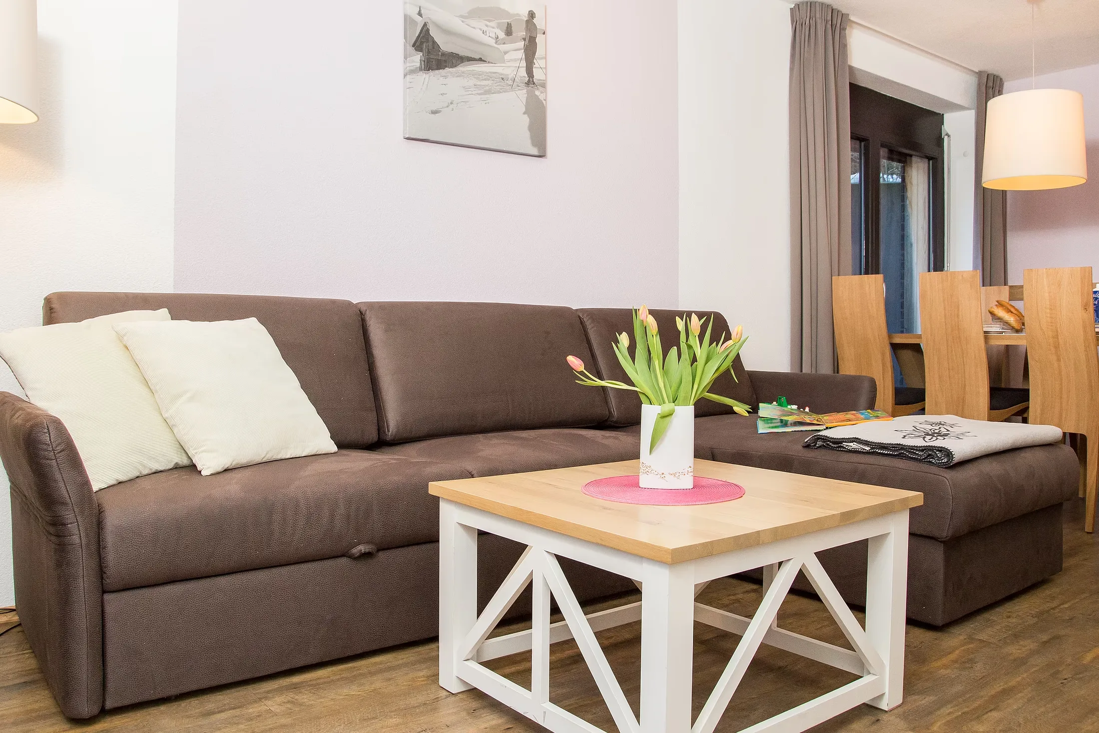 Wohnbereich von Apartment 103 im Gastauer in St. Gallenkirch