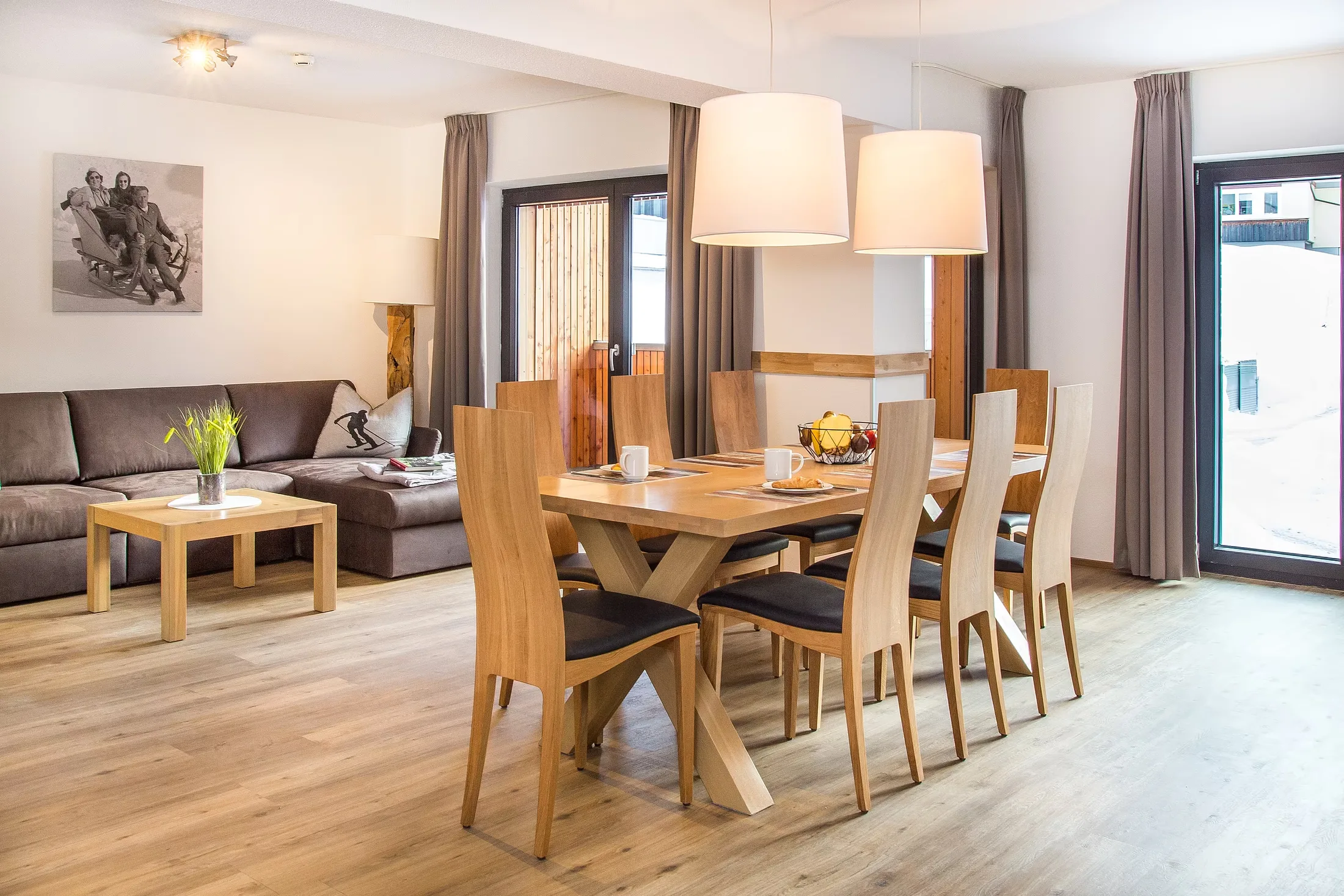 Wohnbereich von Apartment 104 im Gastauer in St. Gallenkirch