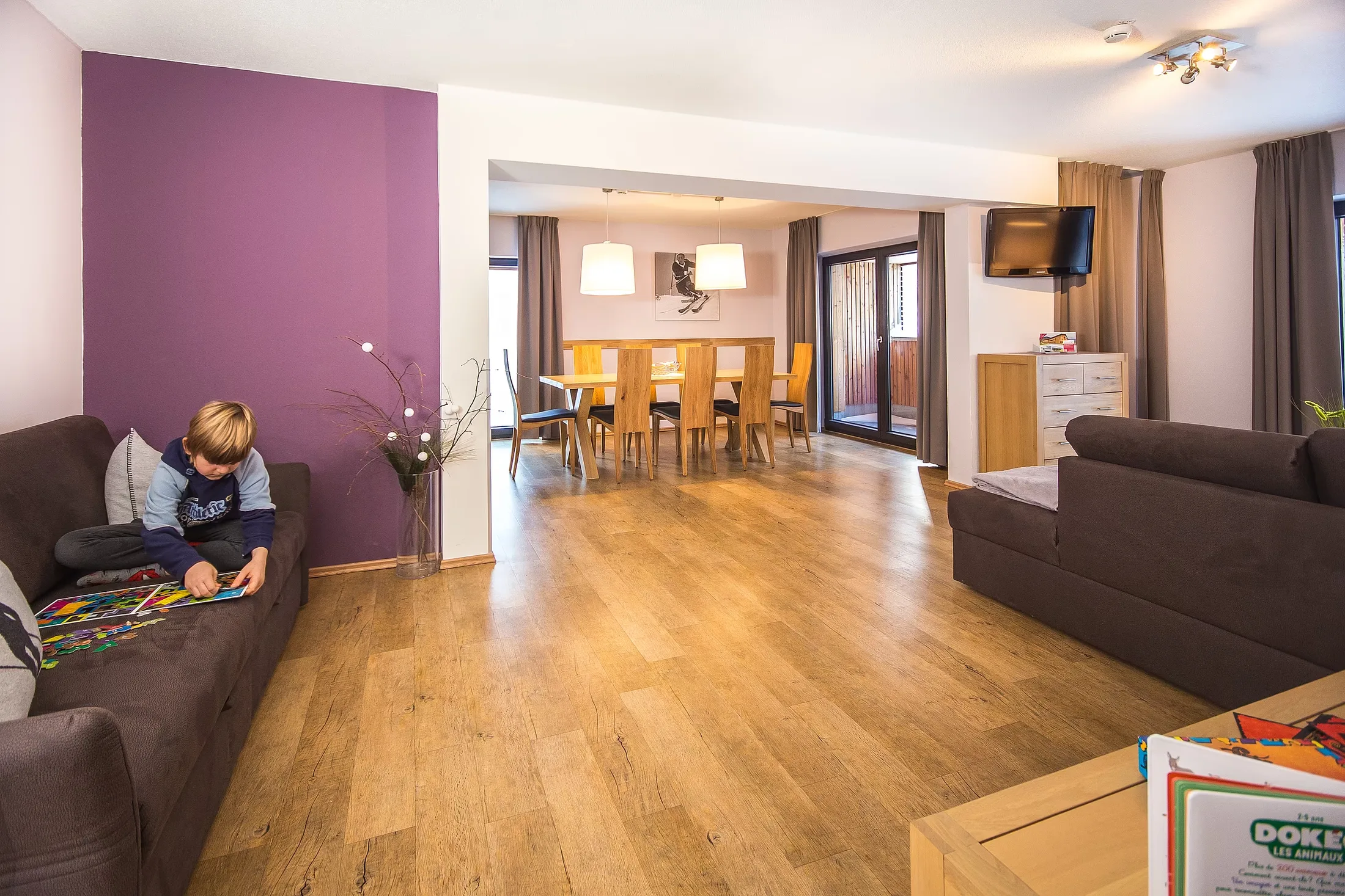 Wohnbereich von Apartment 107 im Gastauer in St. Gallenkirch
