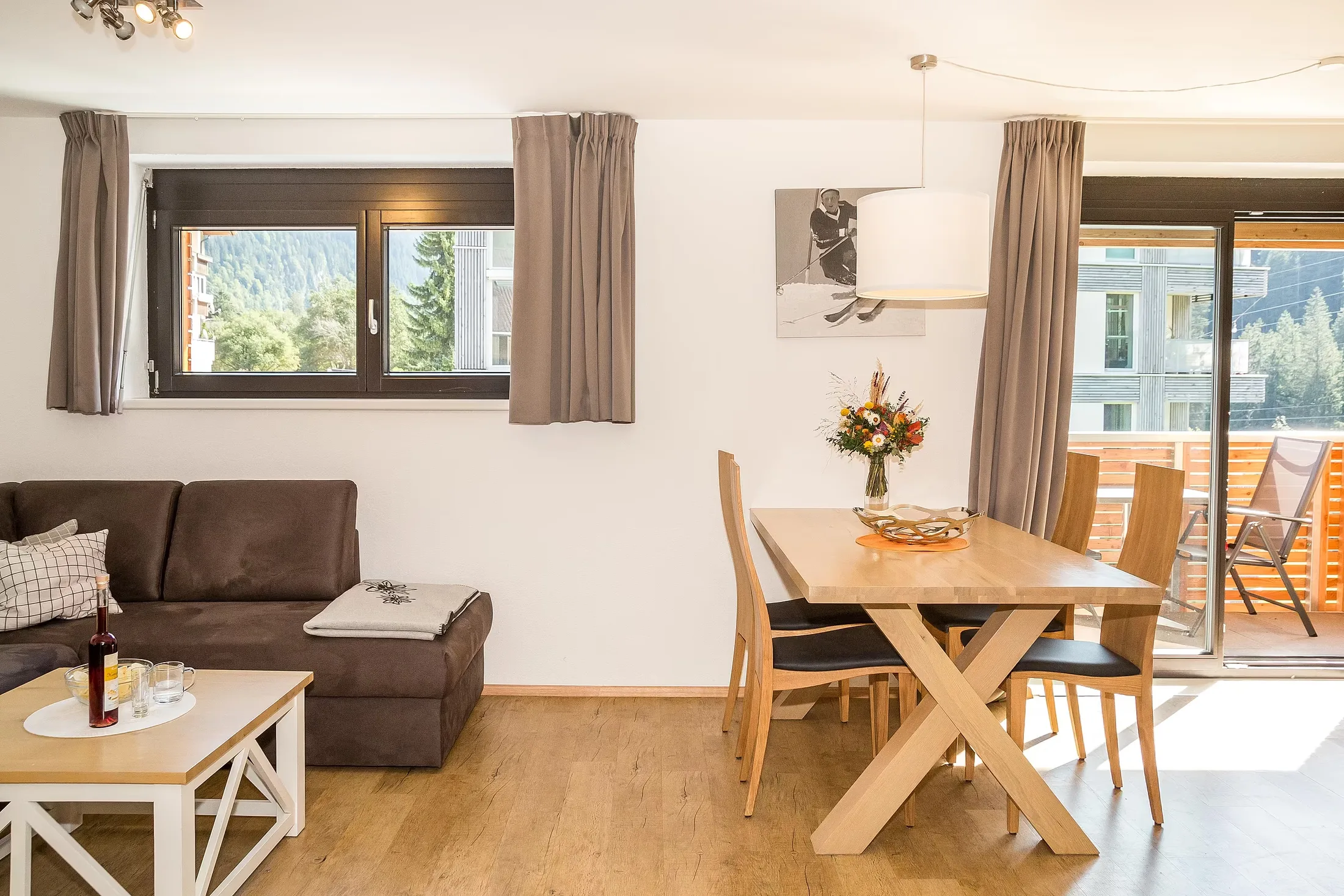 Wohnbereich von Apartment 113 im Gastauer in St. Gallenkirch