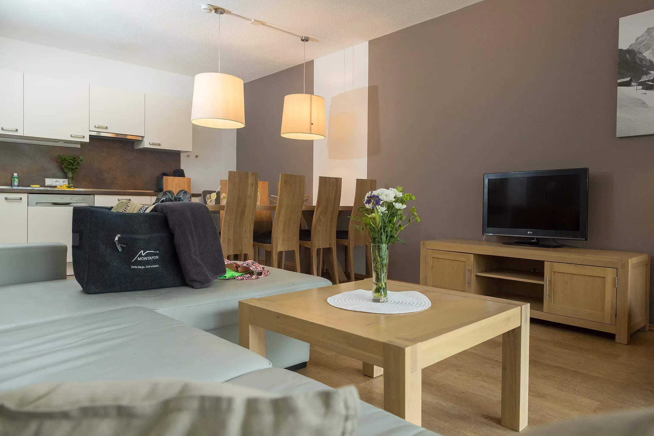 Wohnbereich von Apartment 204 im Gastauer in St. Gallenkirch