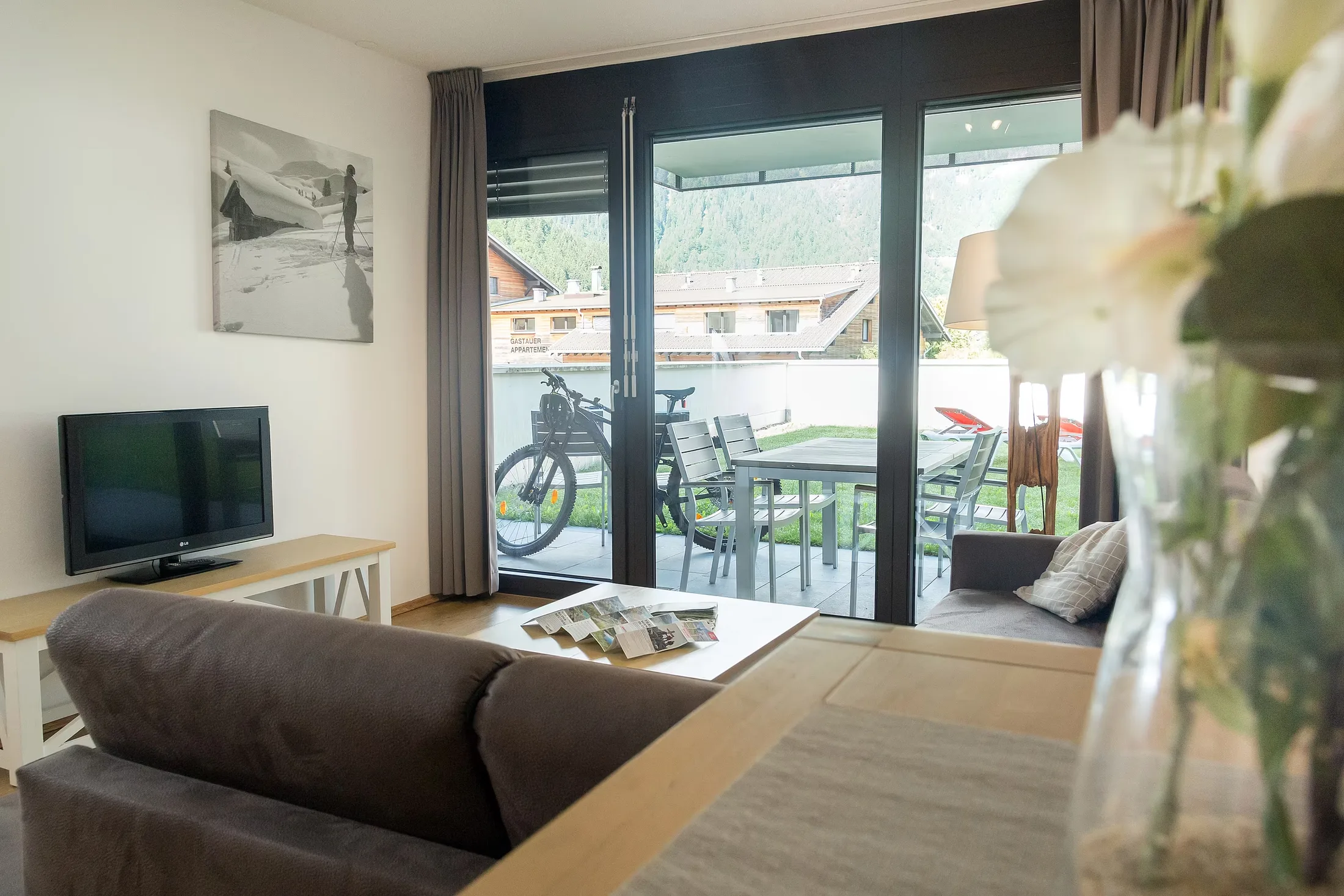 Wohnbereich von Apartment 205 im Gastauer in St. Gallenkirch