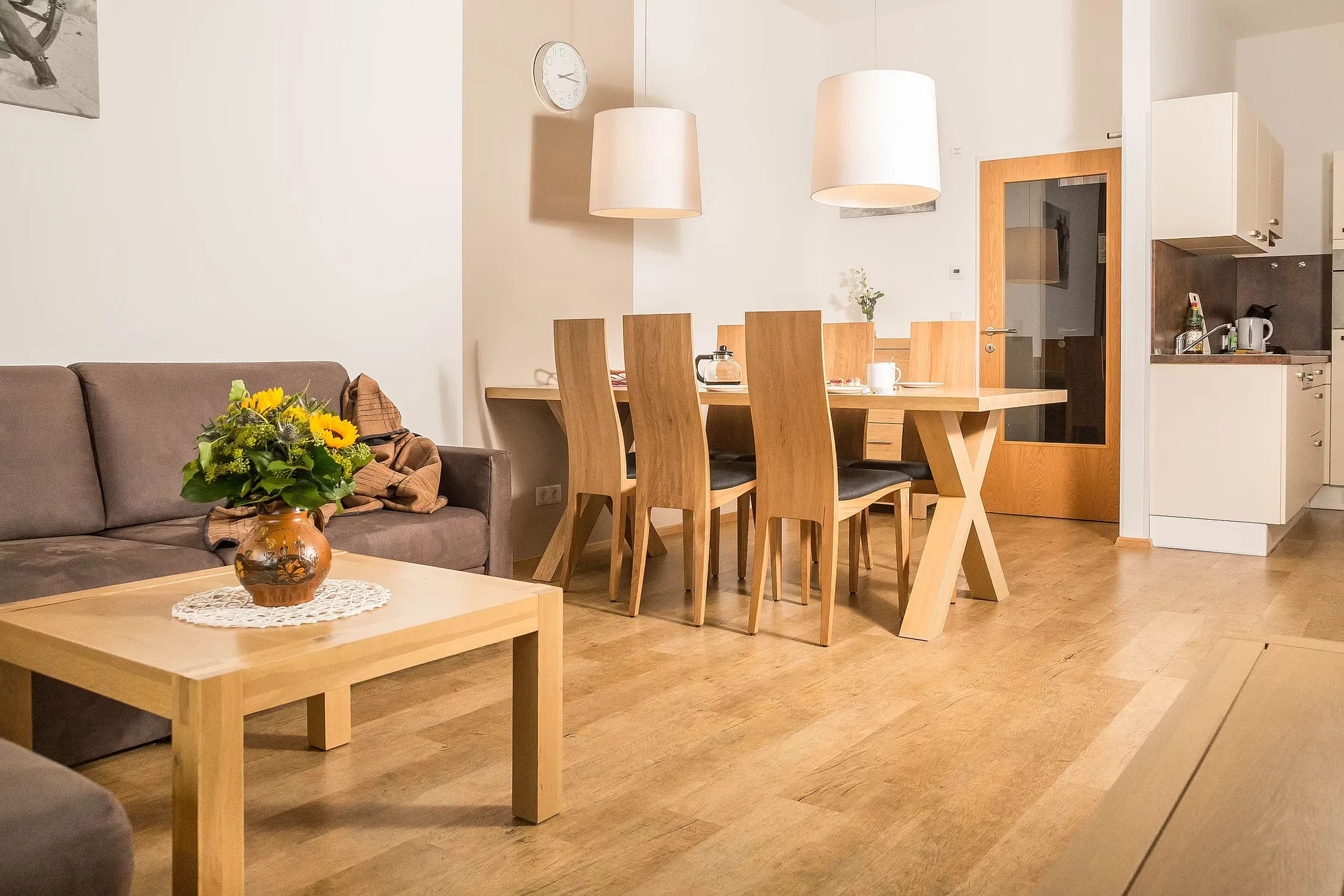 Wohnbereich von Apartment 208 im Gastauer in St. Gallenkirch