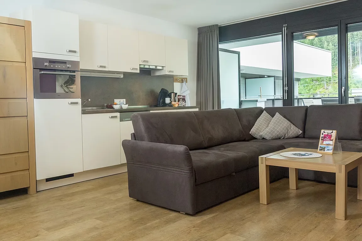 Wohnbereich von Apartment 210 im Gastauer in St. Gallenkirch